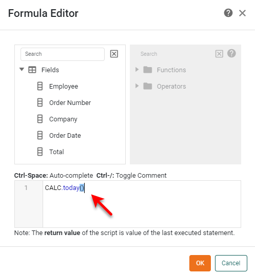 press Edit Formula button to launch Formula Editor for expression entry