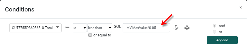 MV MaxValue represents maximum value of field specified in left-side menu
