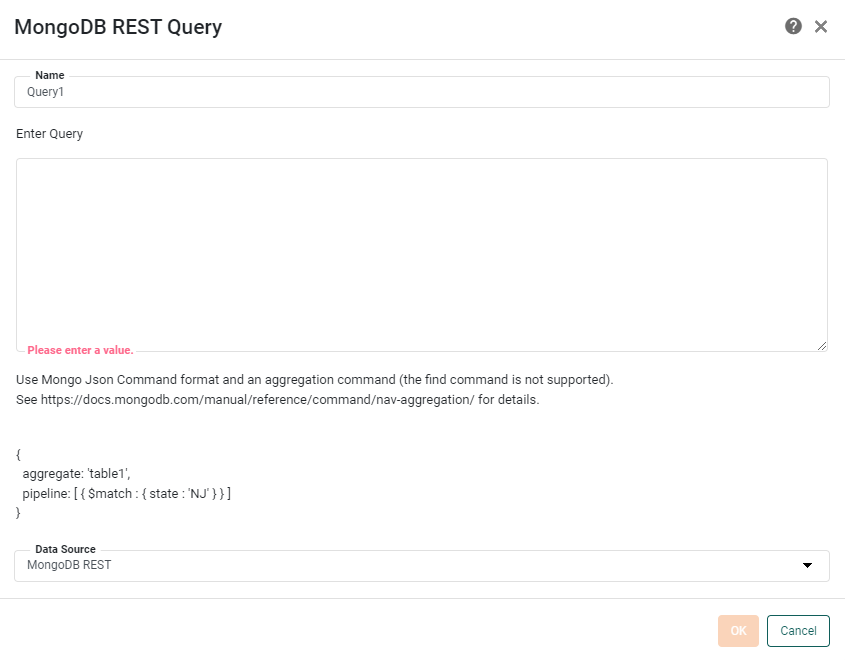 MongoDB JSON query entered using aggregation command