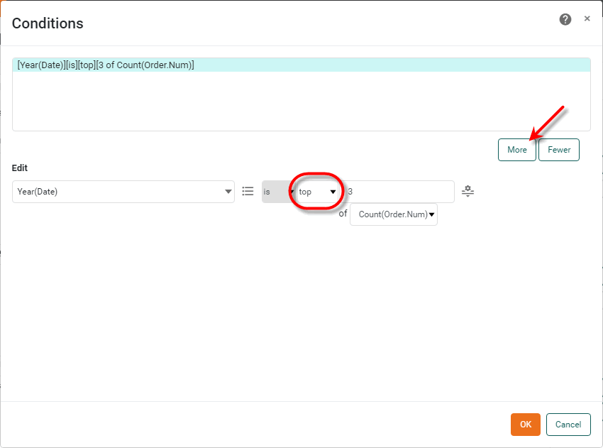press More button and specify ranking condition using the menus