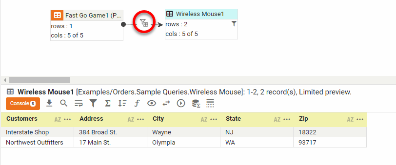 Wireless Mouse data filtered to exclude companies that purchased Fast Go Game
