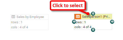 join handles displayed on each side of the selected data block
