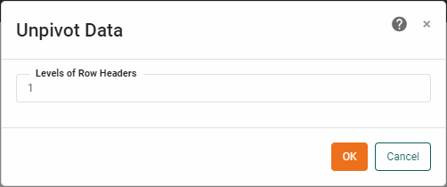 enter number of row header levels in the Unpivot Data dialog