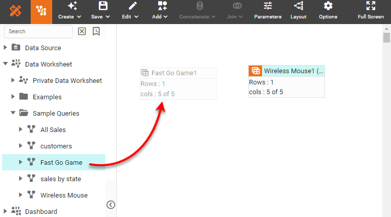 Wireless Mouse and Fast Go Game data blocks added to the worksheet