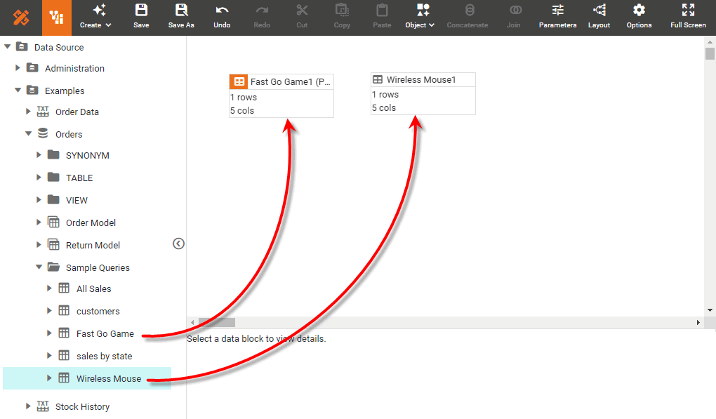 Fast Go Game and Wireless Mouse data blocks added to the worksheet