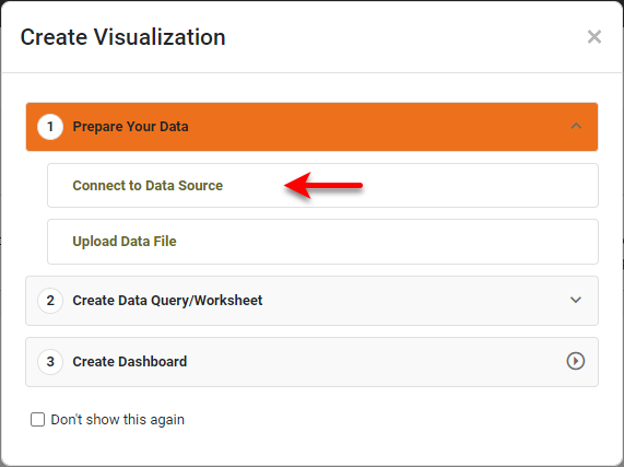 Press Connect to Data Source link