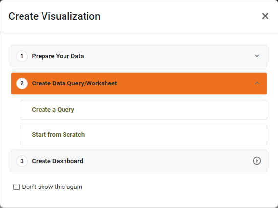 Create Visualization dialog box