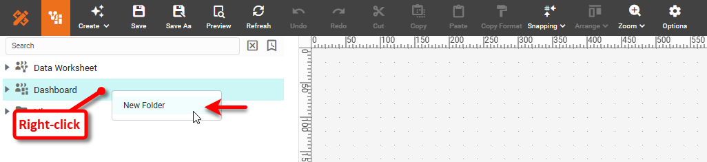 select New Folder and enter folder name