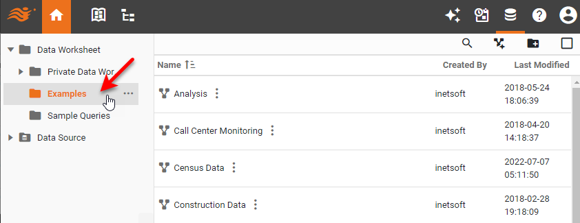 expand folder in Portal to find the Data Worksheet to edit