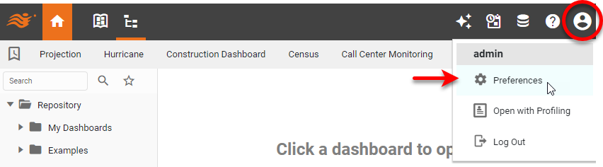 press Setting and select Preferences