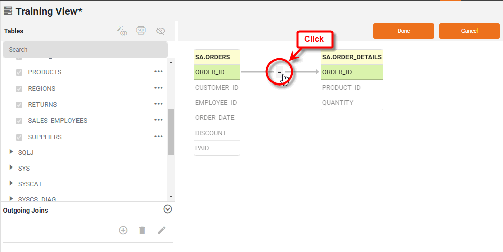 click join link to open Edit Join