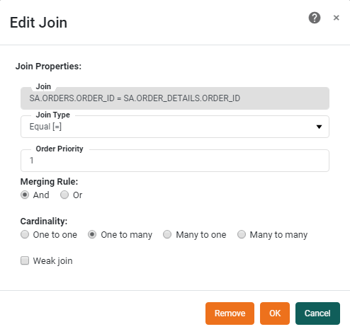 set join characteristics in Edit Join panel