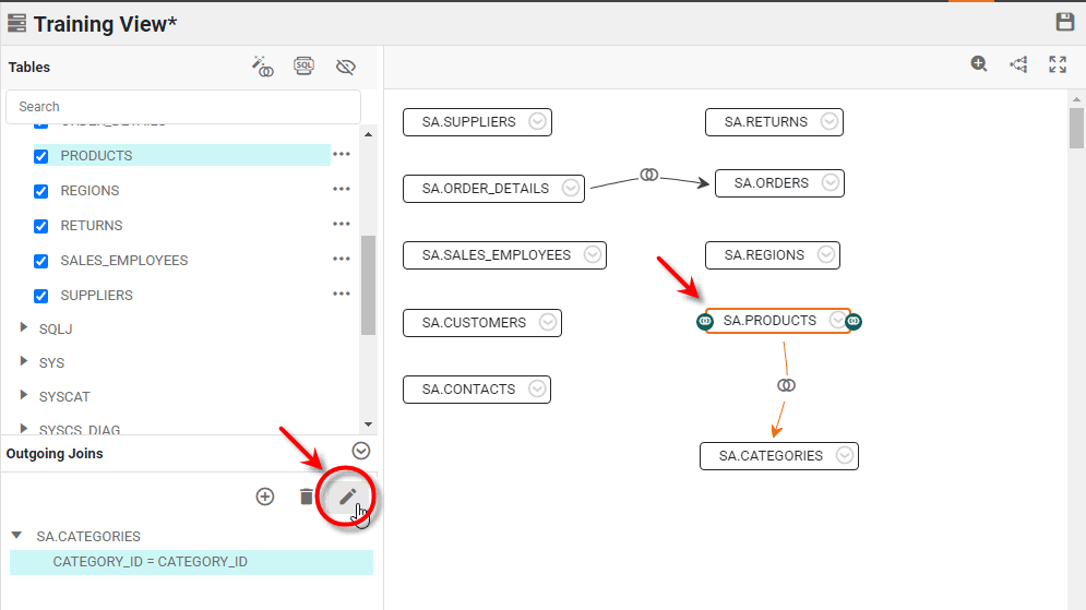 press Edit a join button