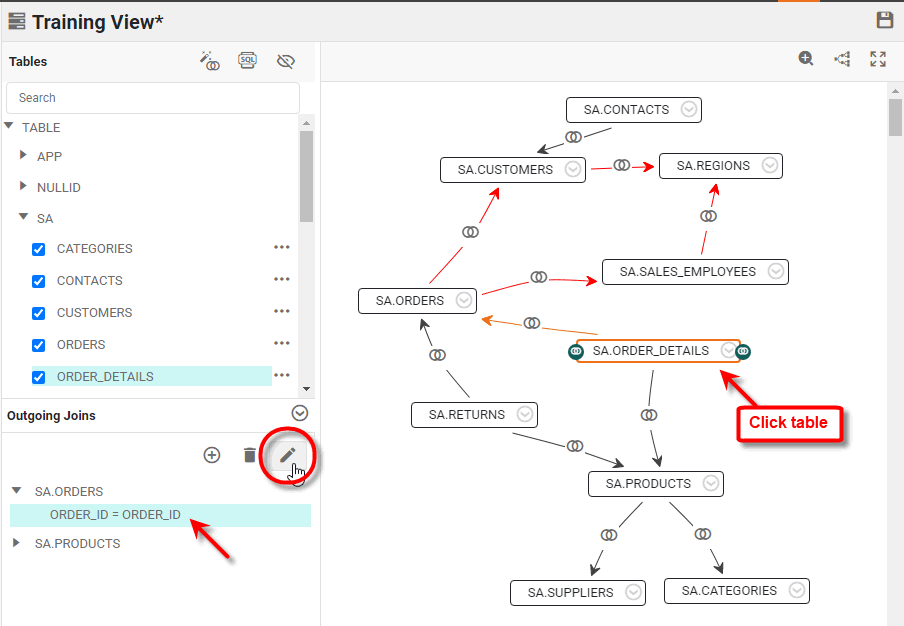 select join condition and press Edit a join