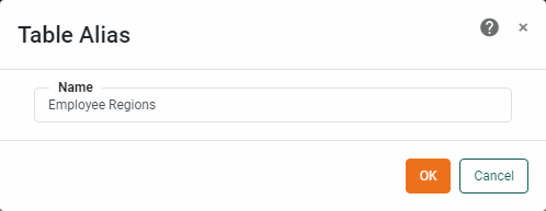 name alias table and press OK