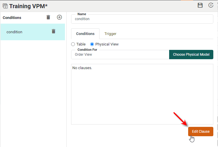 press Edit clause button