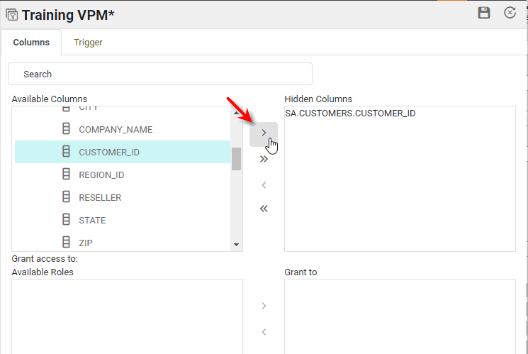 select columns and press Add