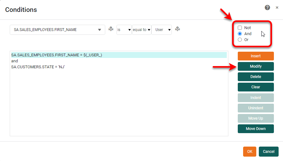 ”click operator and press Modify”