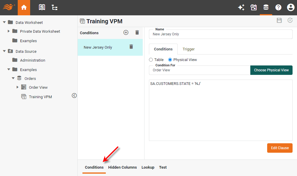 select Conditions tab