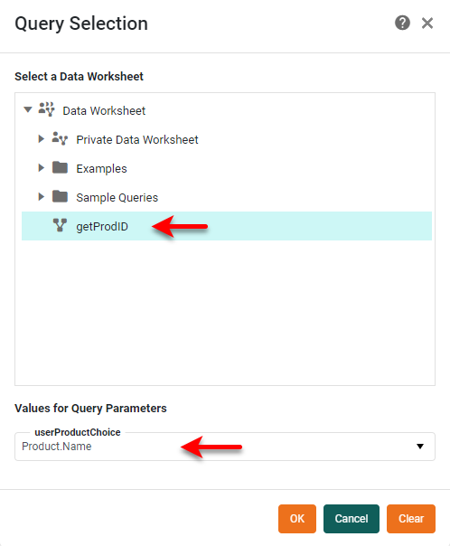 select Data Worksheet and field