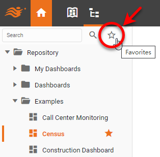 press Favorites button