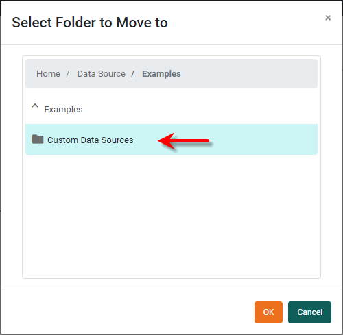 select folder to move asset