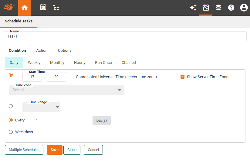 new Task1 in Schedule Task page