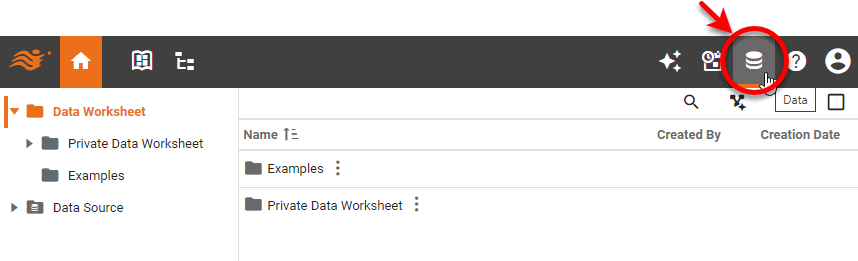 press the Data tab at the top of the Portal