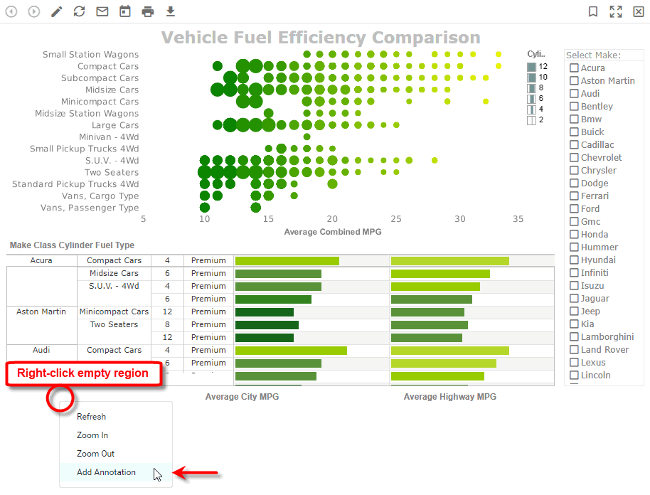 right-click dashboard and select Add Annotation