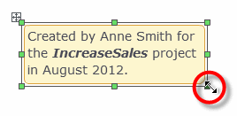 drag resize handle to resize annotation
