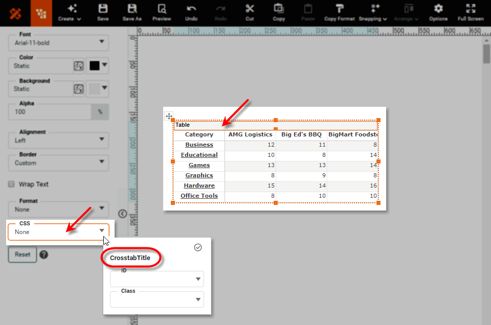 view CSS type in Format panel
