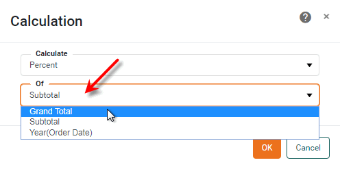 select calculation type from calculate menu
