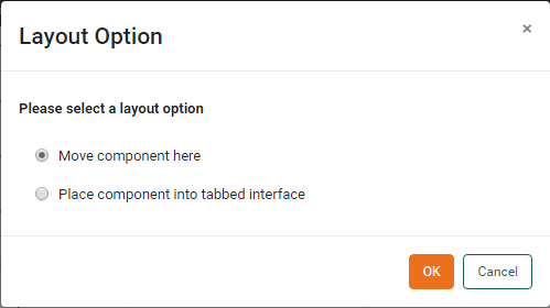 drag component onto another opens layout option dialog