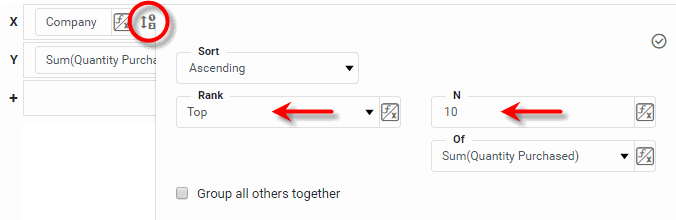 ranking option to show top 10 companies