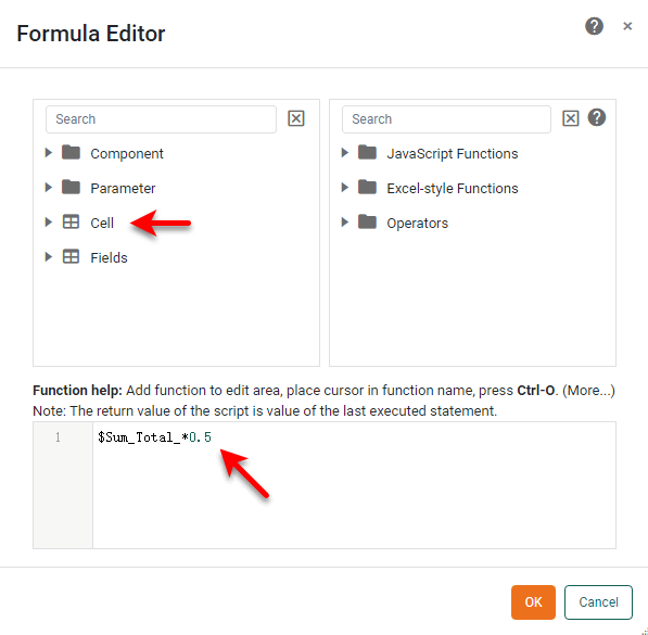 insert reference from Cell folder in editor
