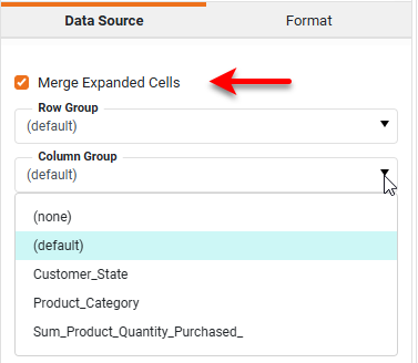 enable merge expanded cell option