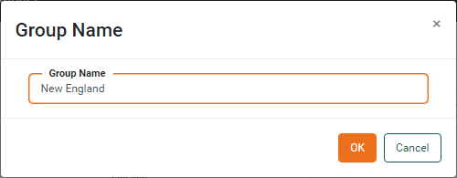enter new england as group name in dialog