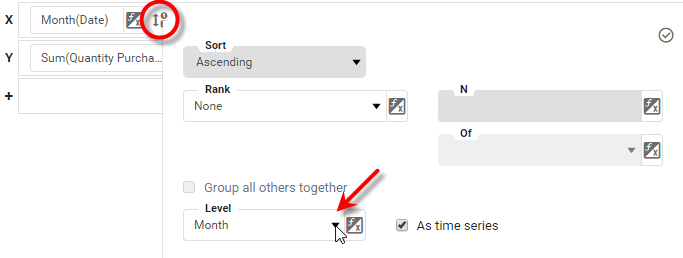 Date dimension grouped by Month in Chart Editor
