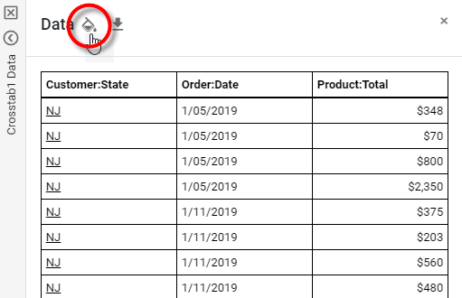 press Table Style button