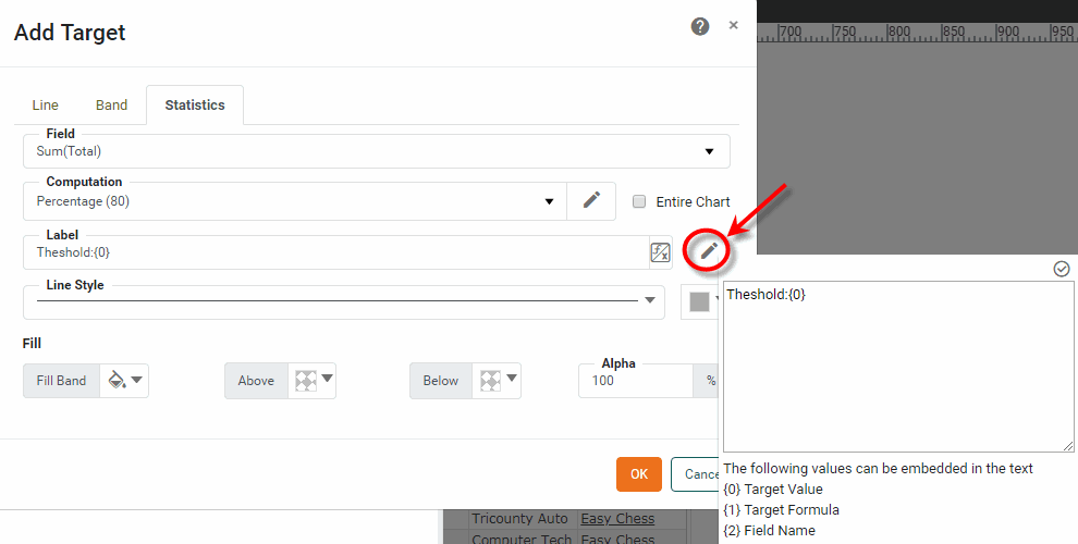 customize statistical measure labels