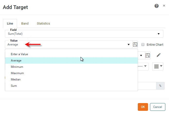set target line value