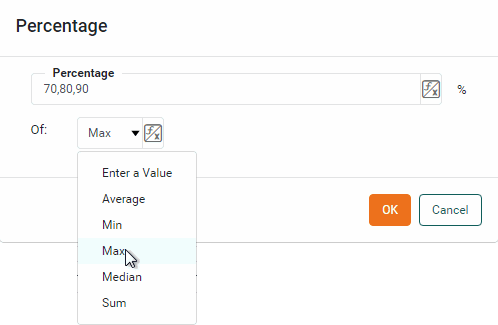 set percentages computation options