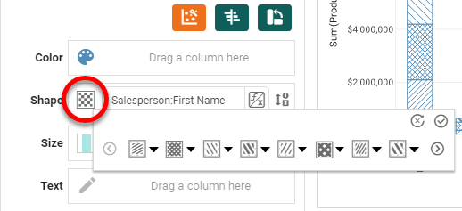 shape panel opened for editing shape options