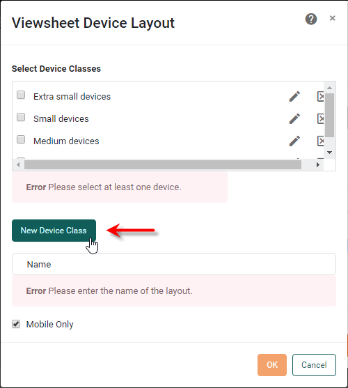press New Device Class button to add custom device