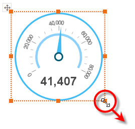 enlarged gauge component on dashboard