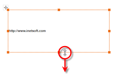 drag resize handles to size text component