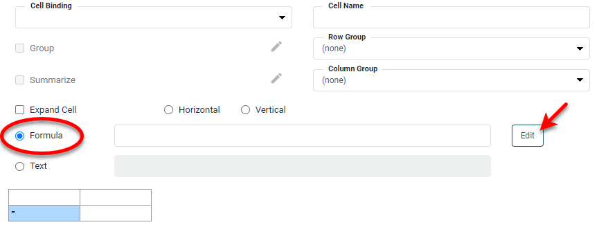 freehand table editor with Formula option selected for cell