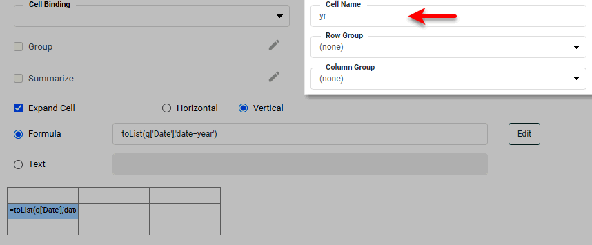 freehand table cell name field showing yr entered as cell name