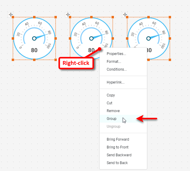 right-click selected components and choose Group