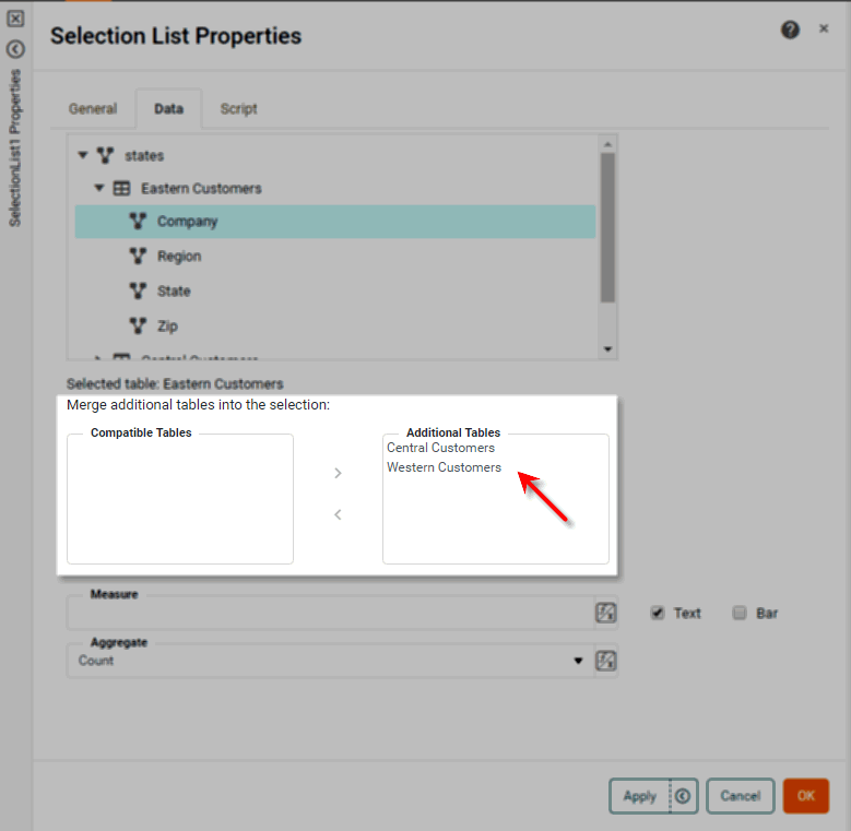 add compatible tables to additional tables
